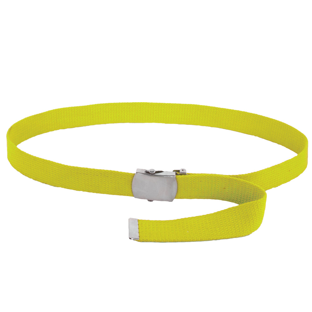 Neon Yellow Belt Canvas Adjustable -Adjusts to 44-46" Size 2225
