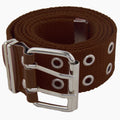 Grommet Belt Brown Canvas Two Silver Hole 2260-2263