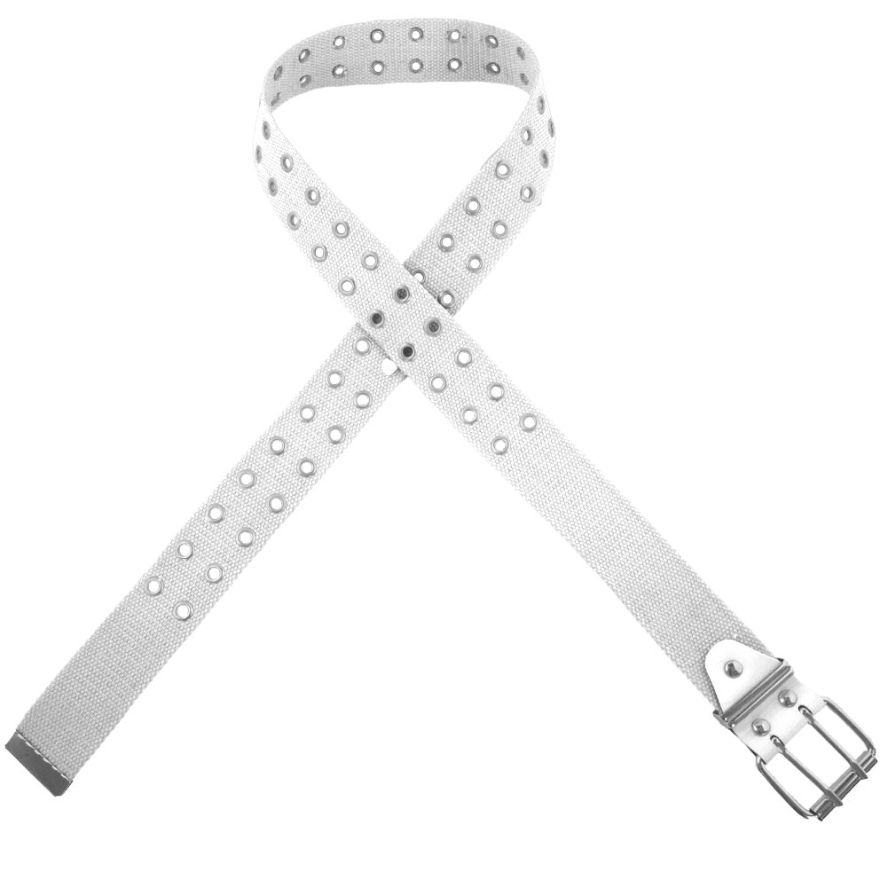 12 PACK White Canvas Two Hole Grommet Belts Mix Sizes 2280A