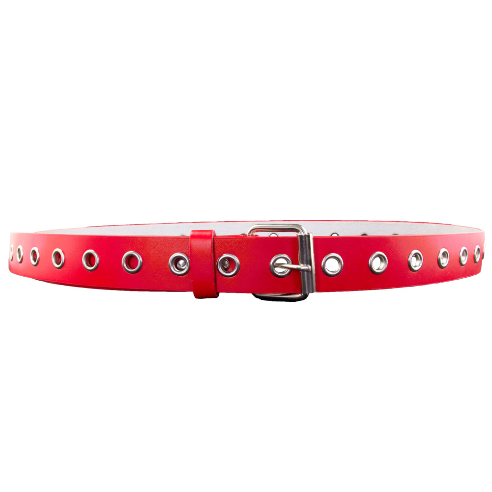 Red One Row Metal Holes Belt 12 PACK 2420 Mixed Sizes