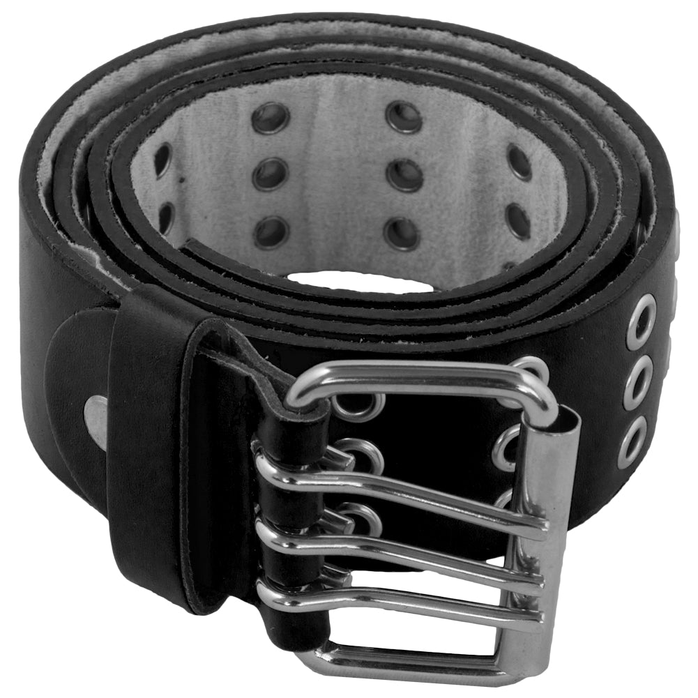 Black Punk Three Rows Metal Holes Belt 2460-2463