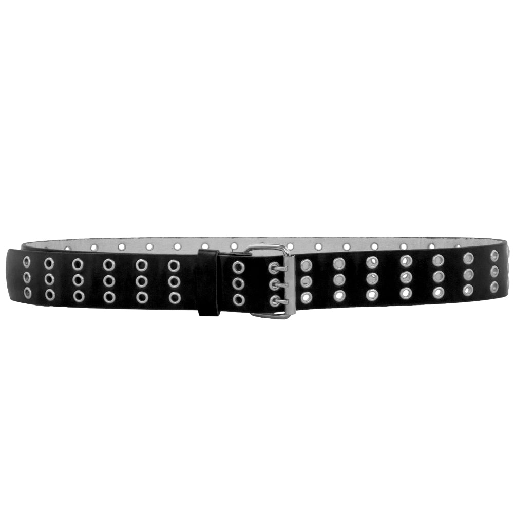 Black Punk Three Rows Metal Holes Belt 2460-2463