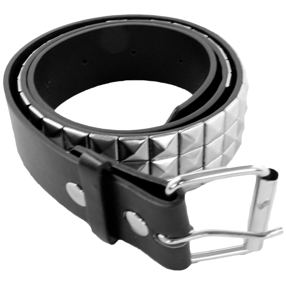 Silver Studded Punk Belts Wholesale | Black Belt Mix Sizes 2500A