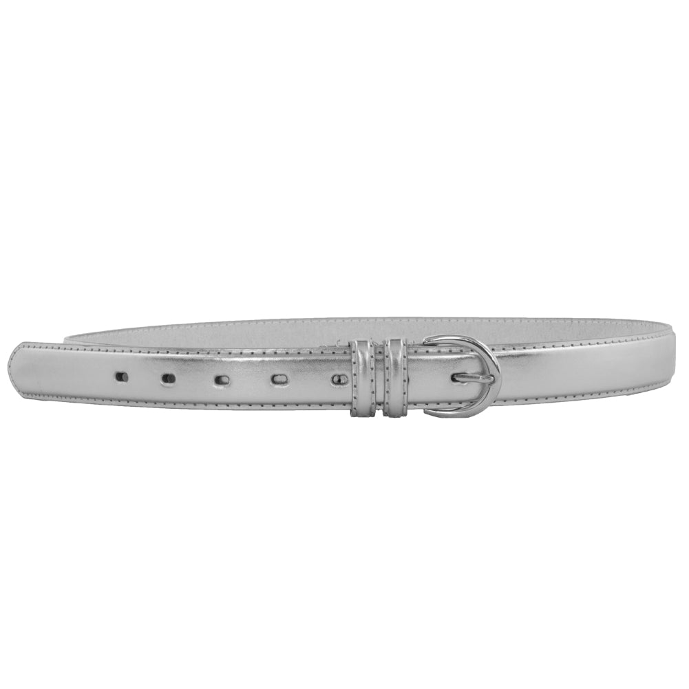 12 PACK Silver 1 Inch Skinny Belts Mix Sizes 2580A