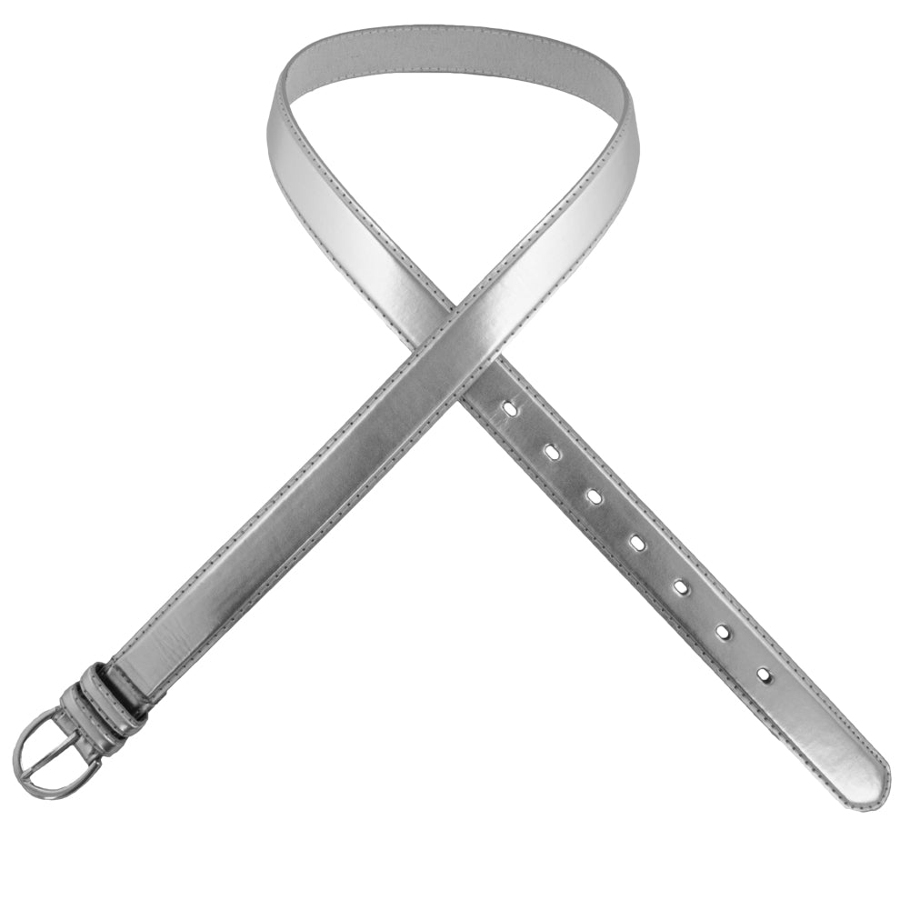 12 PACK Silver 1 Inch Skinny Belts Mix Sizes 2580A
