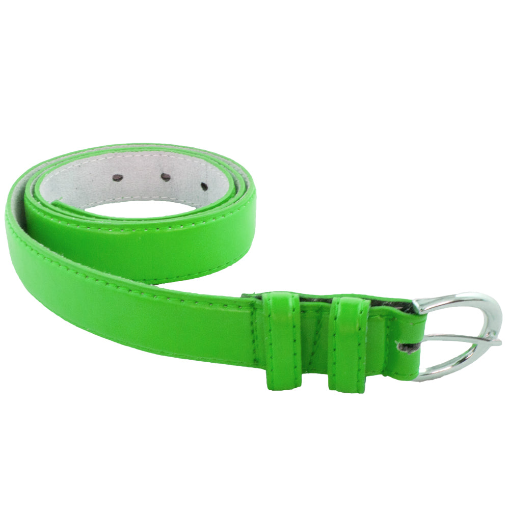 12 PACK Neon Green 1 Inch Skinny Belts Mix Sizes 2636A