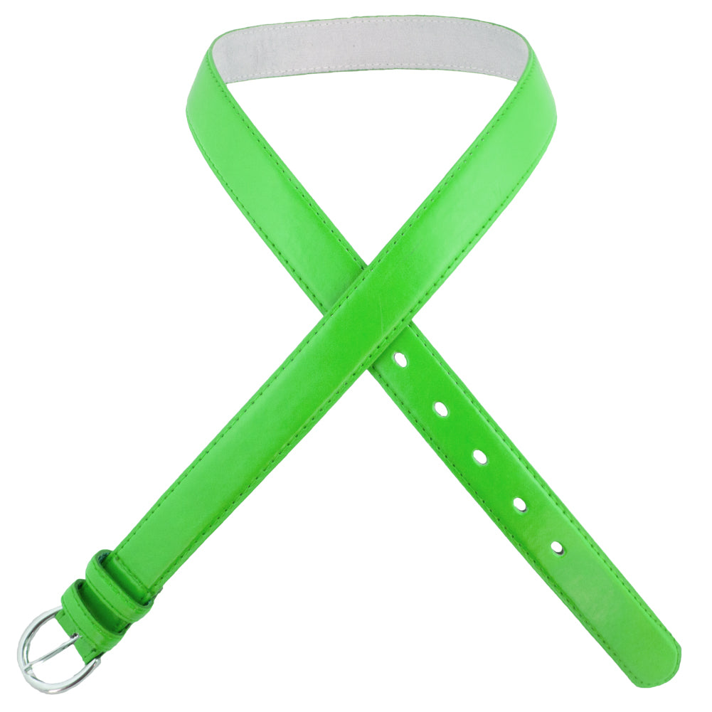 12 PACK Neon Green 1 Inch Skinny Belts Mix Sizes 2636ANG