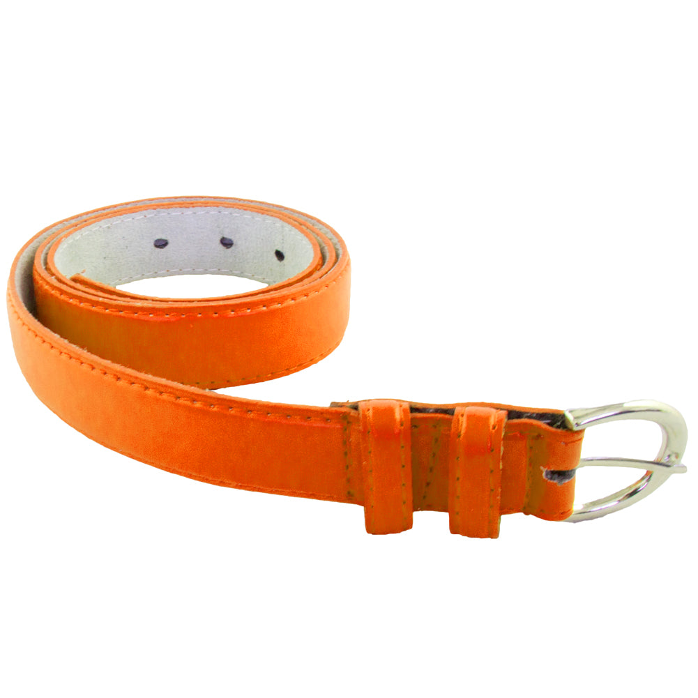 12 PACK Neon Orange 1 Inch Skinny Belts Mix Sizes 2644ANO
