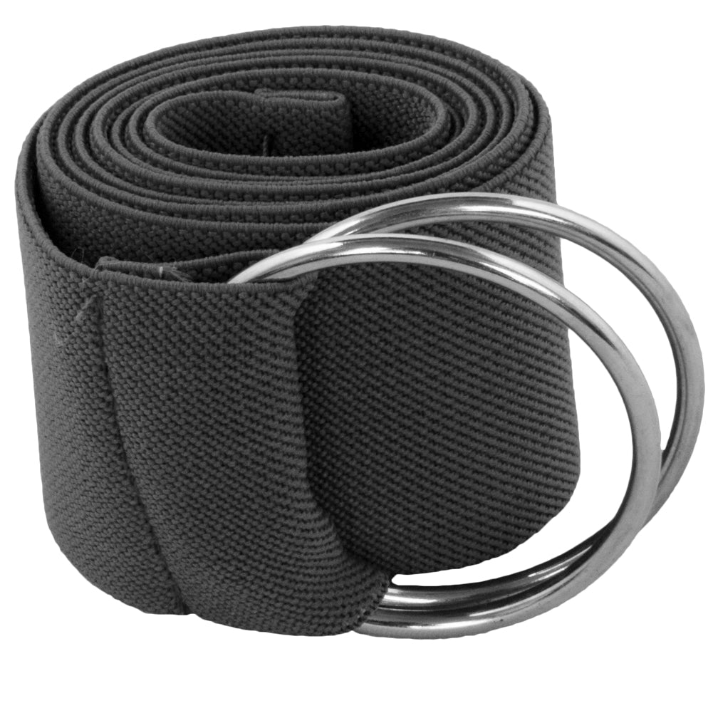 Dark Grey Stretch D-Ring Belt 2686