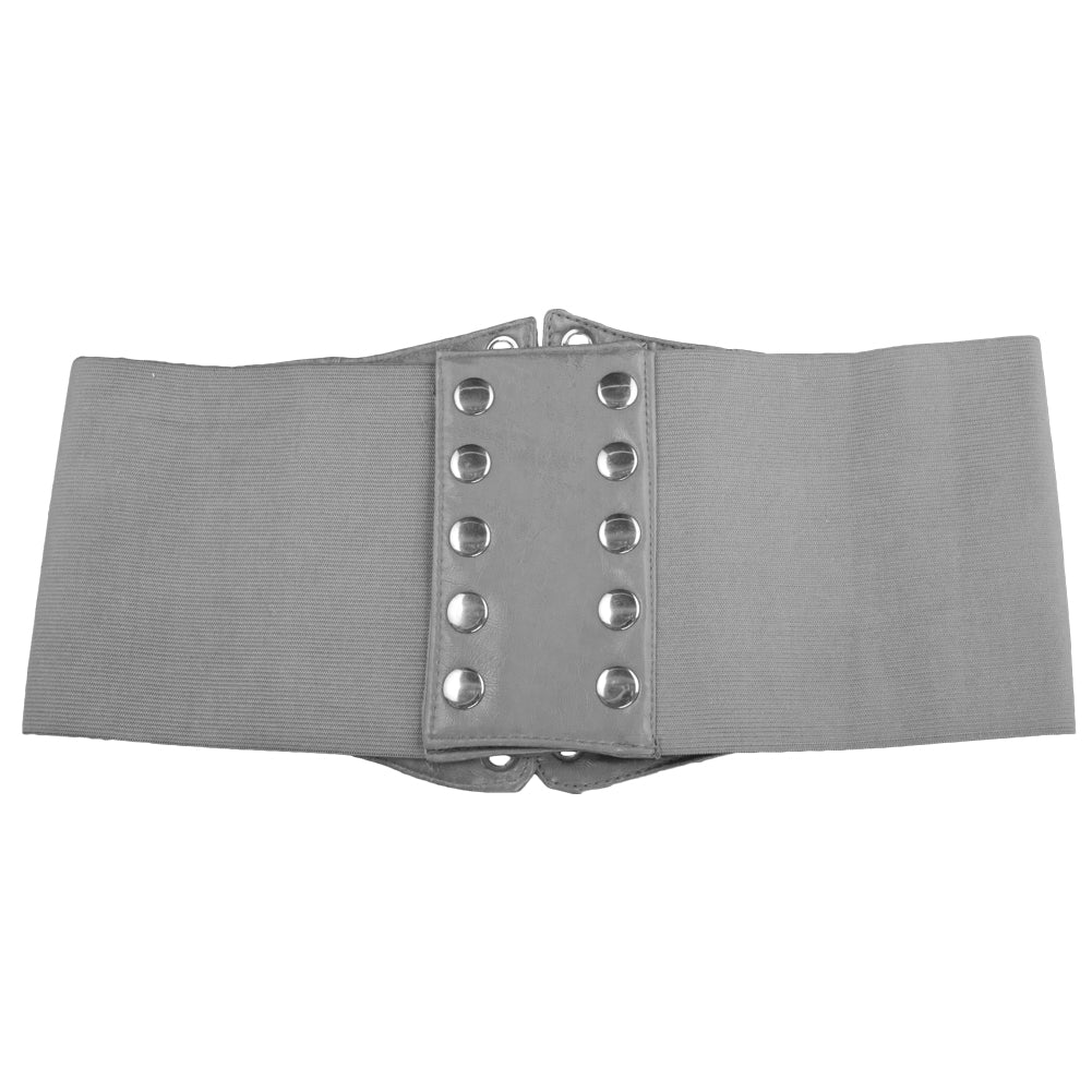Ultra Wide Silver Patent Leather Stretch Cinch Belt 2720