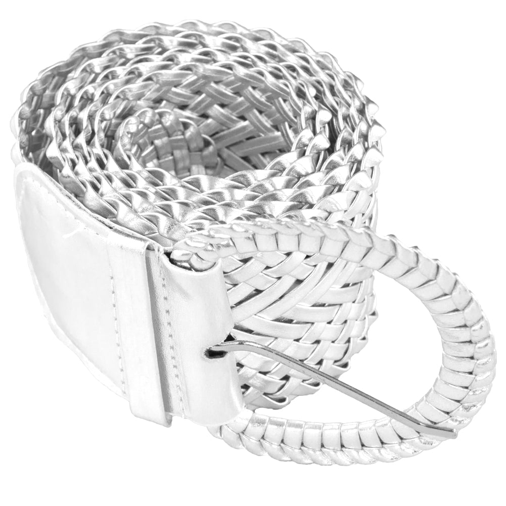 Wide Braided Belts White Diva Mix Sizes 12 PACK 2733A