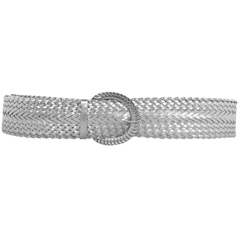 12 PACK Silver Diva Wide Braided Belts Mix Sizes 2736A