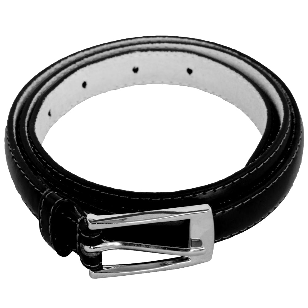 Black Skinny Belt with Rectangle Buckle 2760-2763