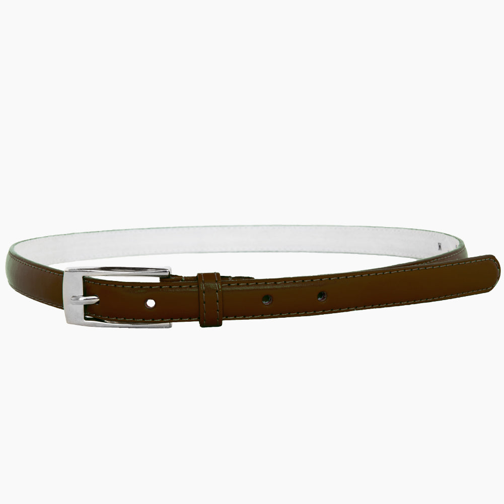 Brown Skinny Belt with Rectangle Buckle 2768-2771