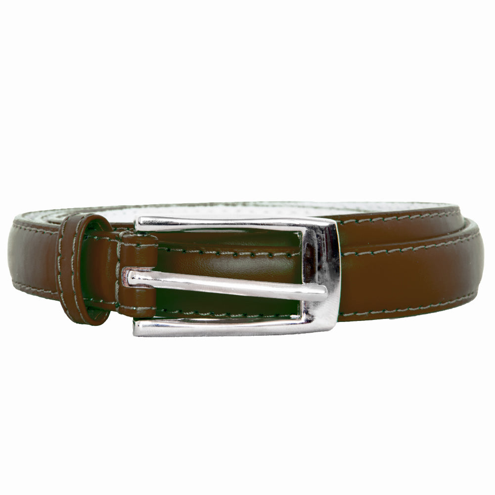 Brown Skinny Belt with Rectangle Buckle 2768-2771