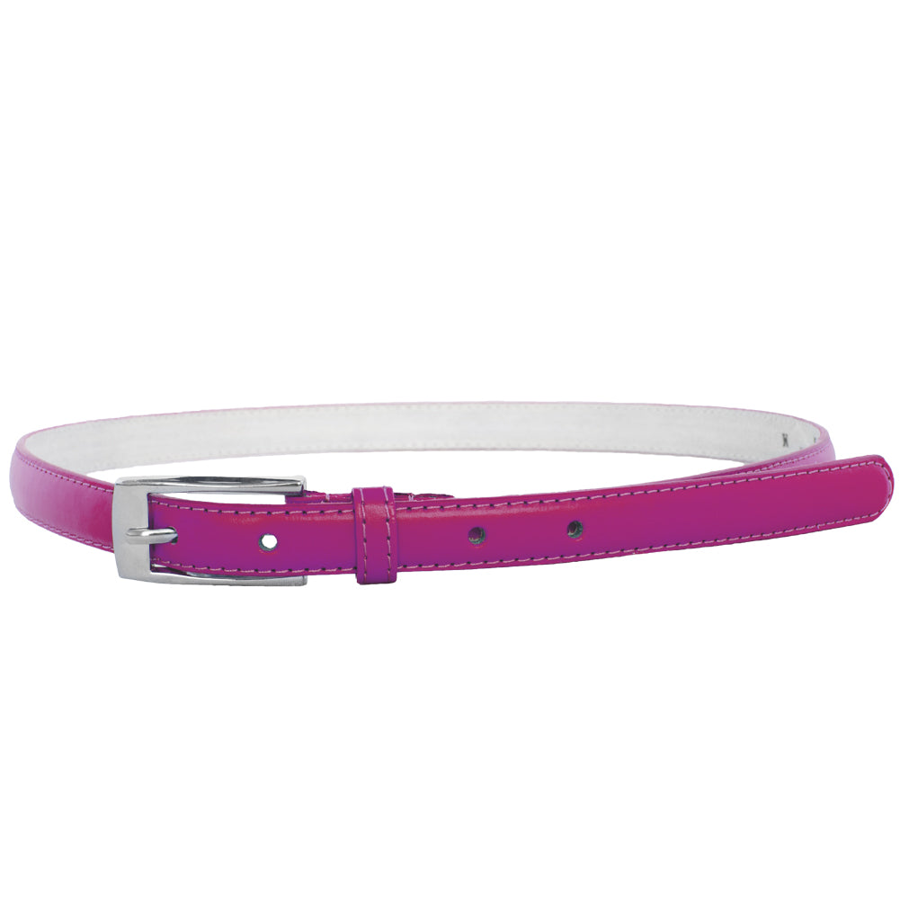Dark Pink Skinny Belt with Rectangle Buckle 2776-2779