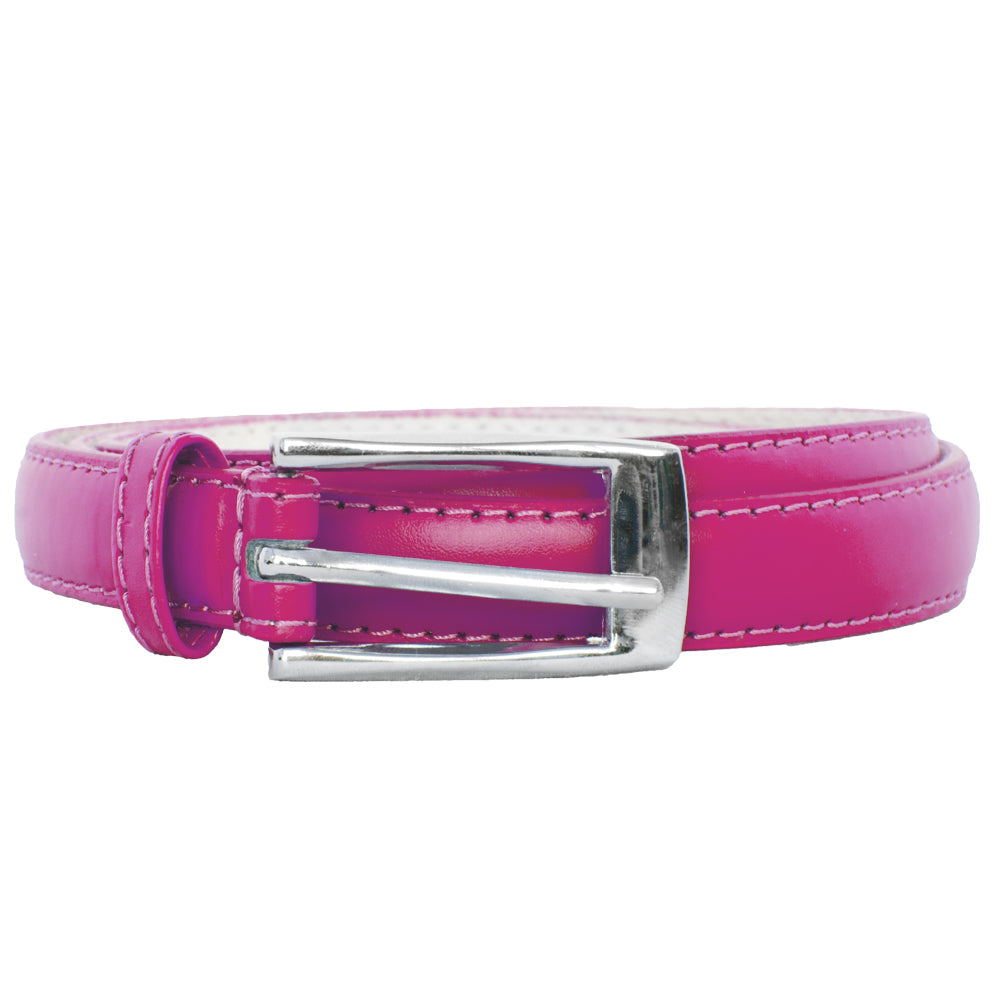 Dark Pink Skinny Belt with Rectangle Buckle 2776-2779