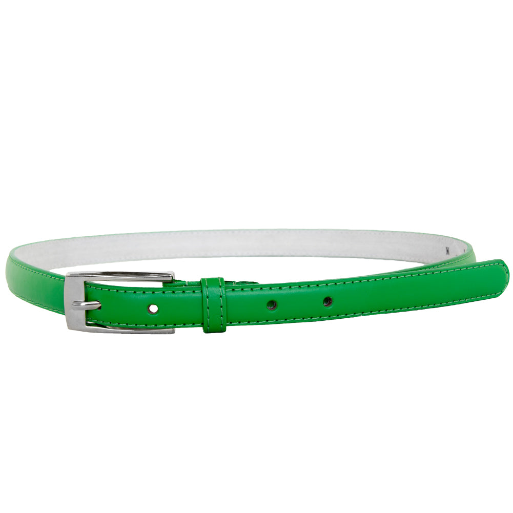 Kelly Green Skinny Belt with Rectangle Buckle 2788-2791