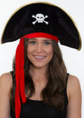 Adult Pirate Hats Bulk |  Child Pirate Hats Bulk | Gold Trim  12 PACK WS1510D