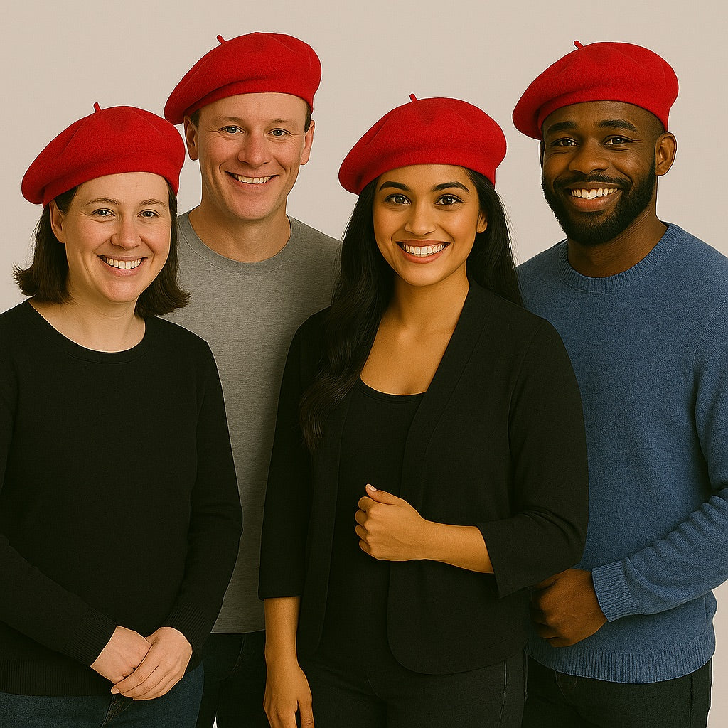 Red Beret Wool 22.5" Standard Adult Size 1370
