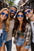 Silver Frame and Blue Lens Aviator Sunglasses 12 PACK 1103