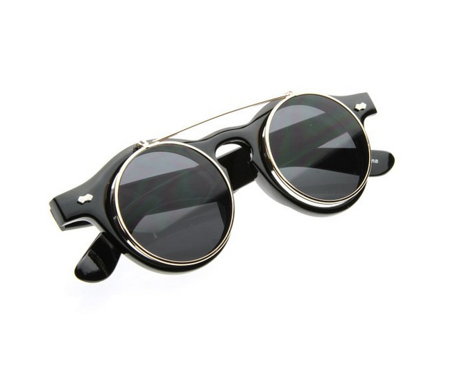 Mechanic Steampunk Circle Glasses Gold 1036