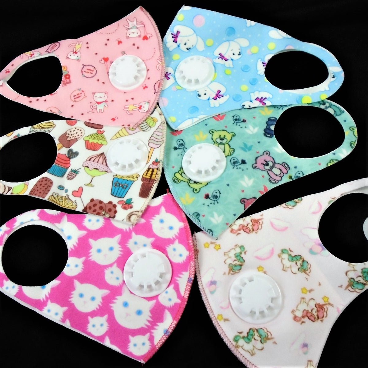 Kids Designs Face Masks Polyester Kids Masks with Vent 12 PACK
