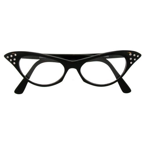 Black Rhinestone Cat Eye Glasses 1189
