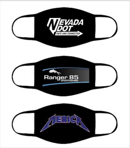 Custom Face Masks | 100% Cotton Adult Size 10+ Colors Double Layer Soft Cotton Elastic Ear Straps No Minimum