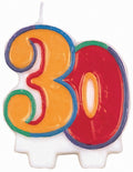 30th Birthday Candle Flat Molded 3805