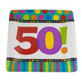 Square Paper Plates 50th Birthday 8 PC STANDARD  10" 3813