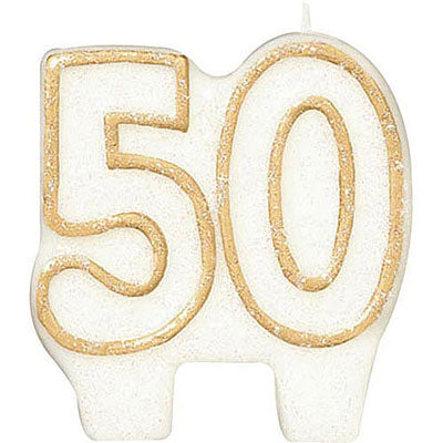 50th Birthday Candle Glitter 3819