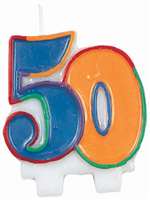 50th Birthday Candle Flat Molded 3820