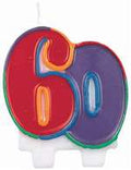 60th Birthday Candle Flat Molded 3824