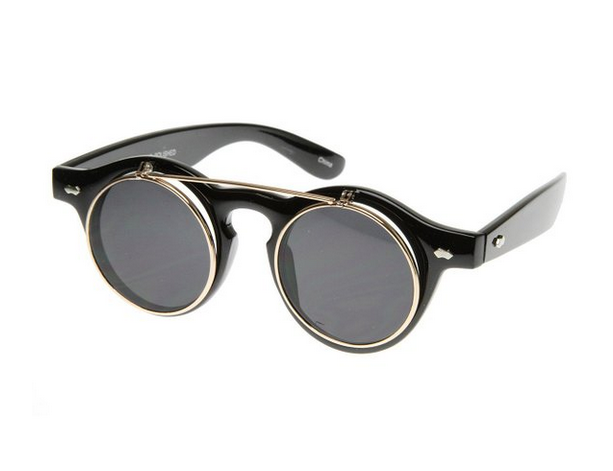 Mechanic Steampunk Circle Glasses Gold 1036