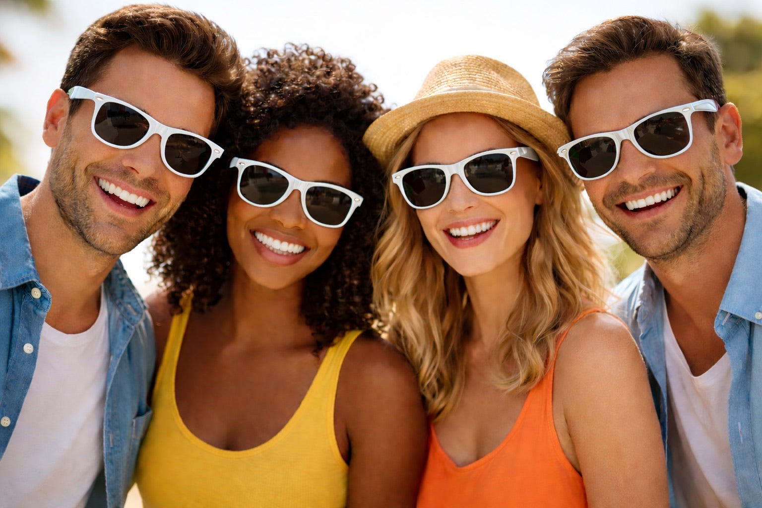 White Sunglasses | Iconic 80's Style | 12 PACK ADULT SIZE 1058D