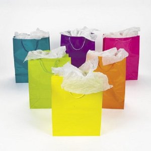 Neon Gift Bags Large Bulk 12 PK 3901D