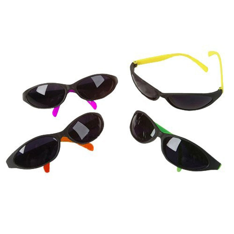 KIDS 12 Pack Wrap Around Neon Party Sunglasses Assorted Colors 1129