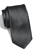Black 3.75" Wide Standard Satin Tie 6826