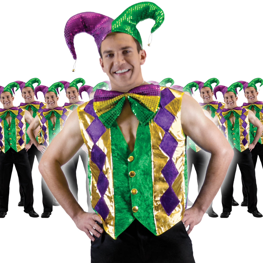 Mardi Gras Multicolor Vest 12 PACK 4488D