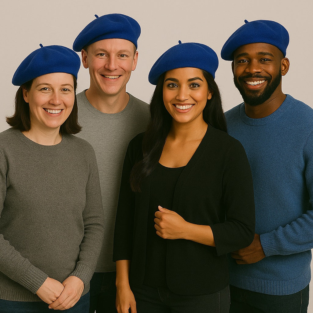 Royal Blue Beret Wool 22.5" Standard Adult Size 1371