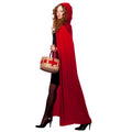 Red Long Velvet Hooded Cloak 4545