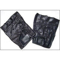 Biker Fingerless Black Leather Gloves 5005