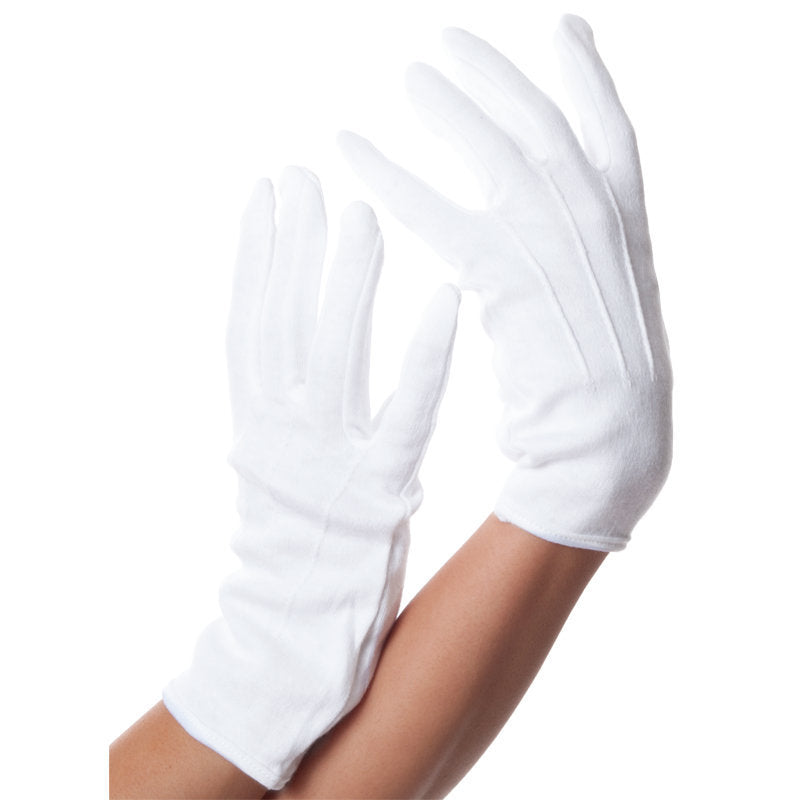 Parade Gloves White Stitched  w/ SNAPS Adult PAIR 5020-5024