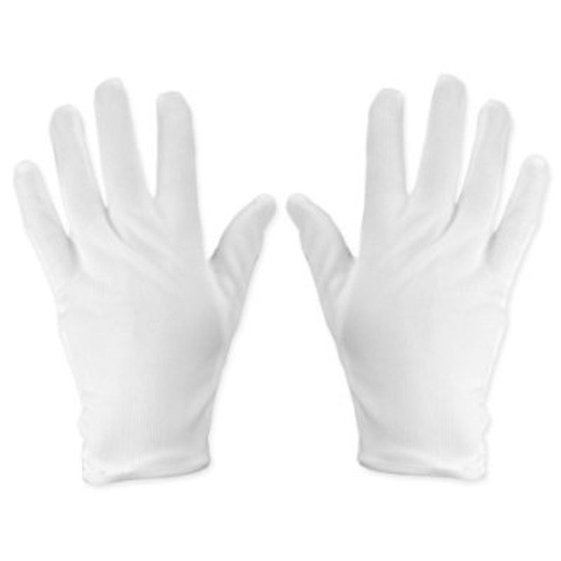 Adult Dress Gloves White Nylon 8-12 5044A 12 PACK