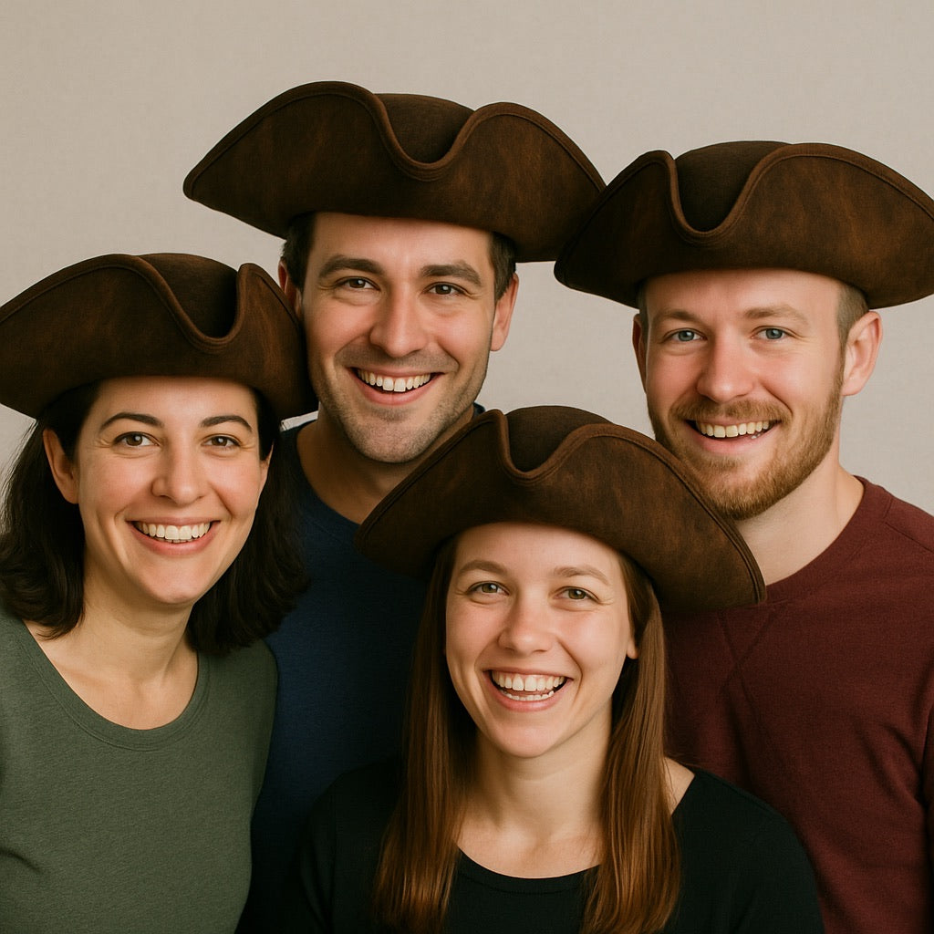 Brown Caribbean Tricorn Pirate Hat Adult Size 1507