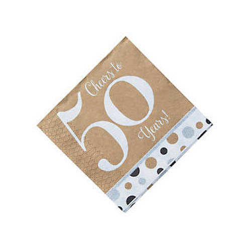 50's Birthday Napkins for 50th Celebration 16 PC Count 38192