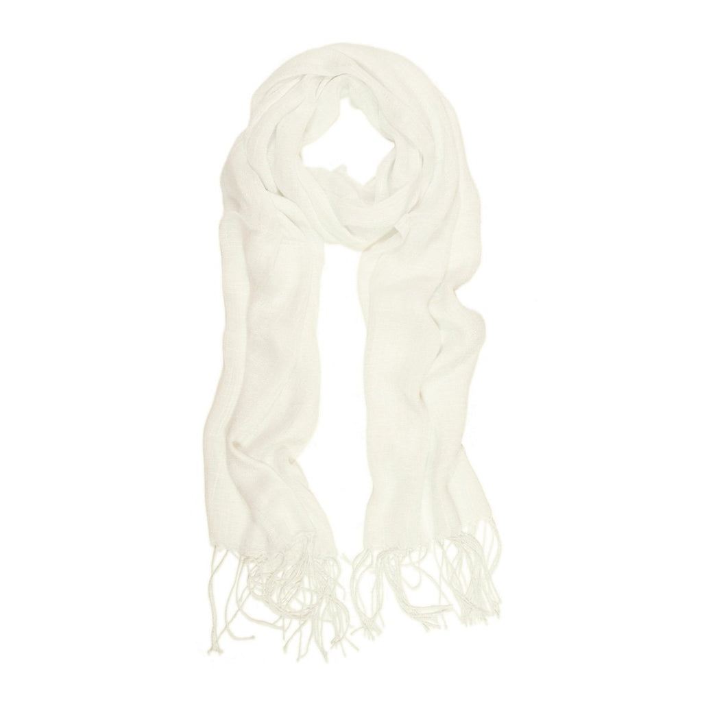 Viscose Scarf Light Wear White Spring Summer Fall 2043