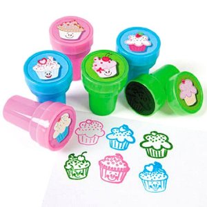 12 PACK Kids Rubber Stamps Cupcake Stampers Bulk 9264D