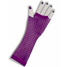 80's Long Fishnet Gloves - Purple 1229